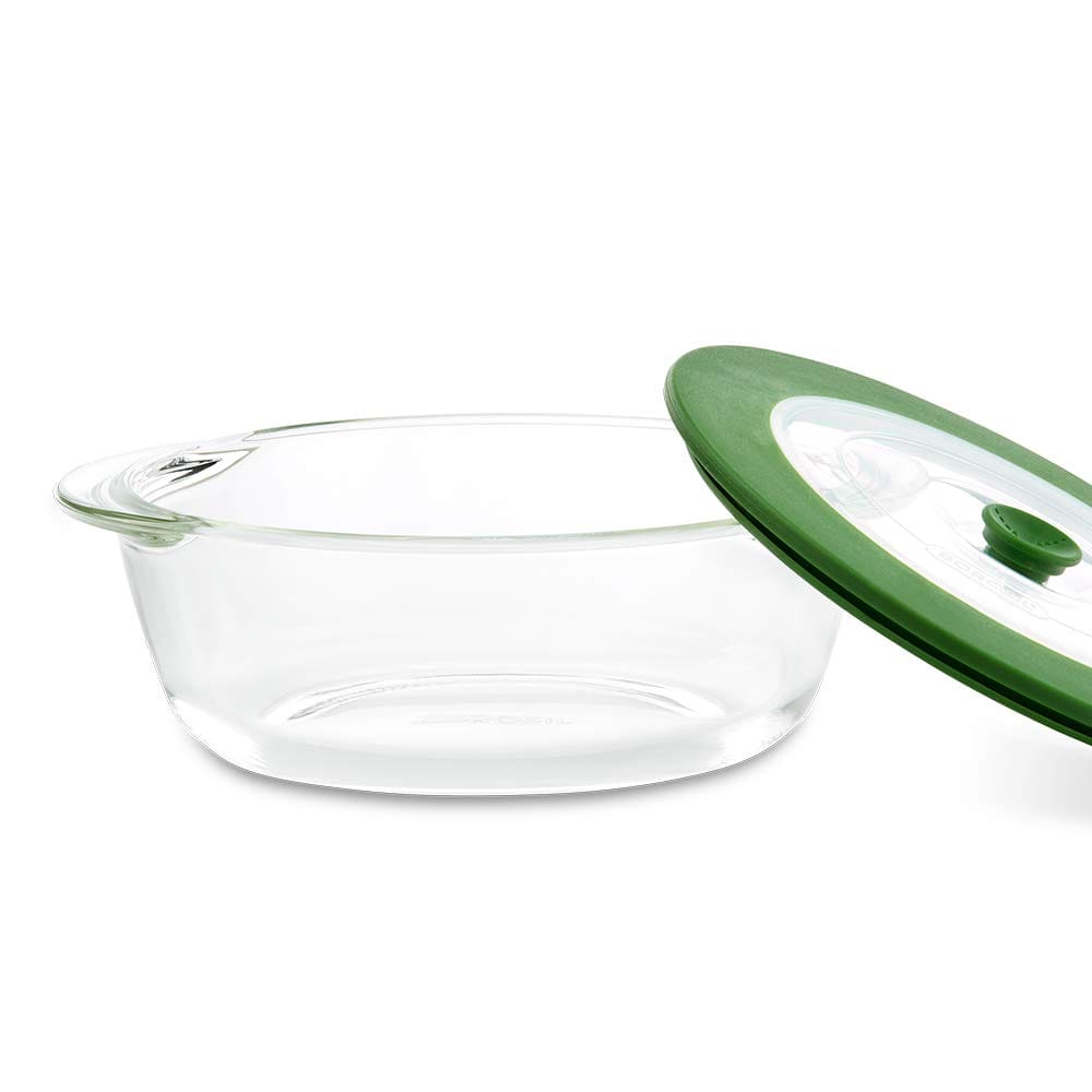 Borosil Glass Dish with Lid, 1pc, 1000ml, Transparent