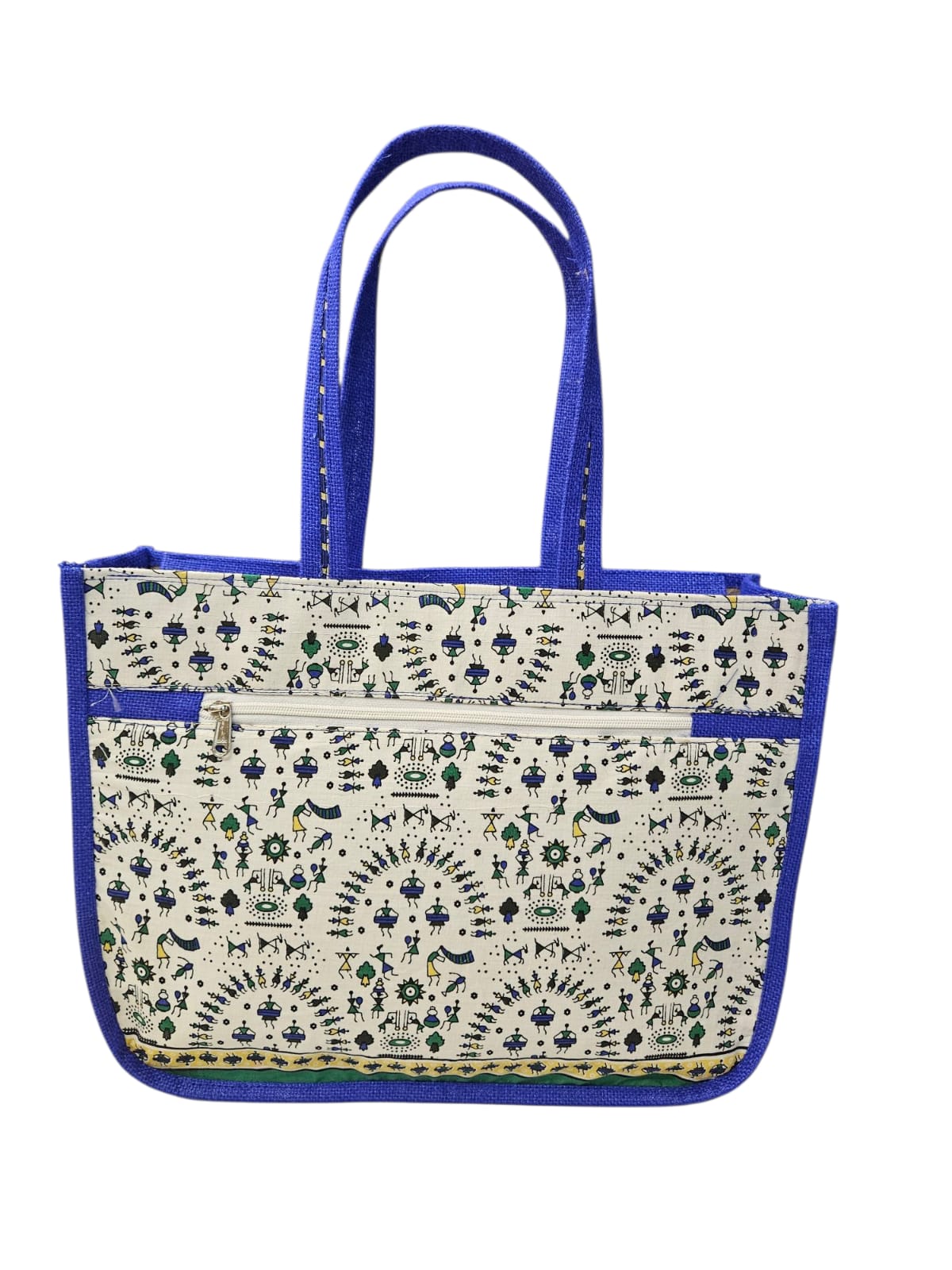 Warli Print Jute Carry bag