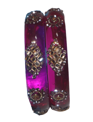 Elegant Glass Bangles with Embellishments