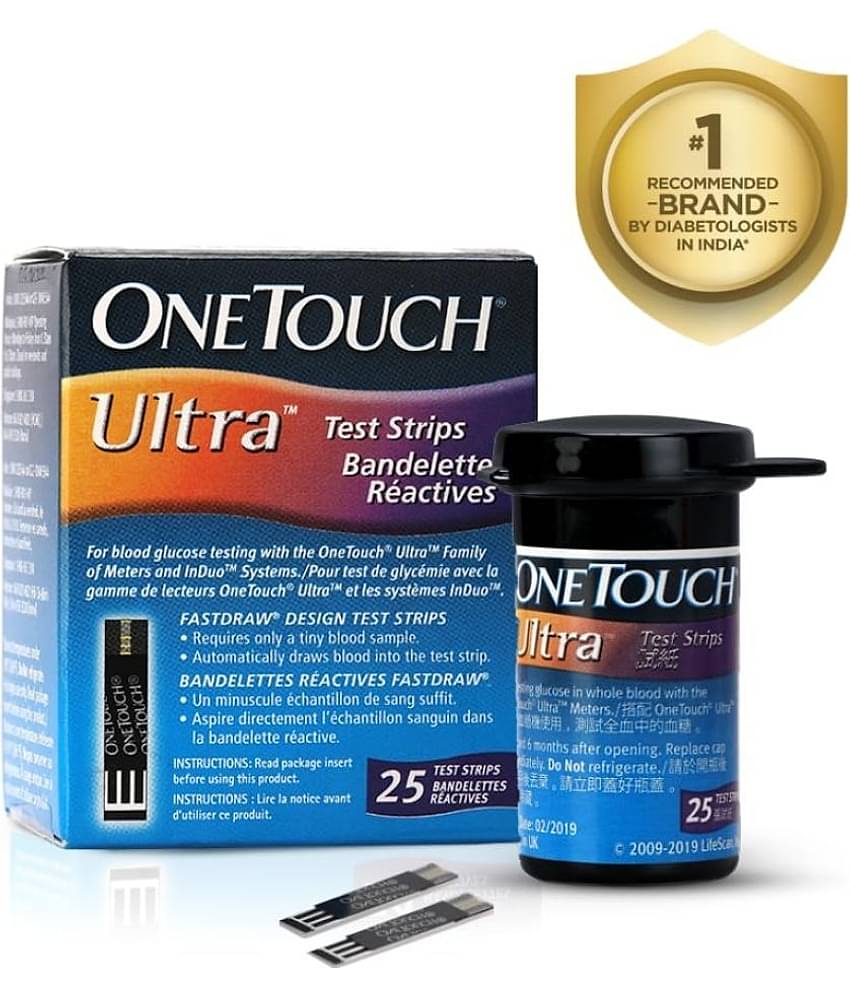Onetouch Ultra Test Strips | Pack of 25 Strips | For Onetouch Ultra 2 & Ultra Easy Glucometers
