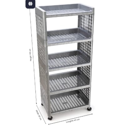 5-Shelf Utility Cart - Heavy Duty Storage & Organization