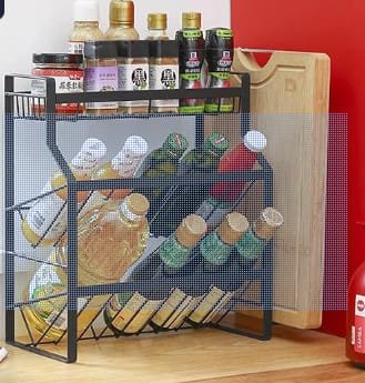 3-Tier Kitchen Spice Rack Organizer - Metal Countertop Storage