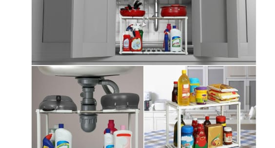 Countertop Sink Organizer With Accessories | Modern Kitchen Storage Rack & Organizer | Stylish Stand, Stainless Steel, Tiered Shelf (New)