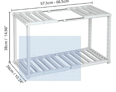 Countertop Sink Organizer With Accessories | Modern Kitchen Storage Rack & Organizer | Stylish Stand, Stainless Steel, Tiered Shelf (New)