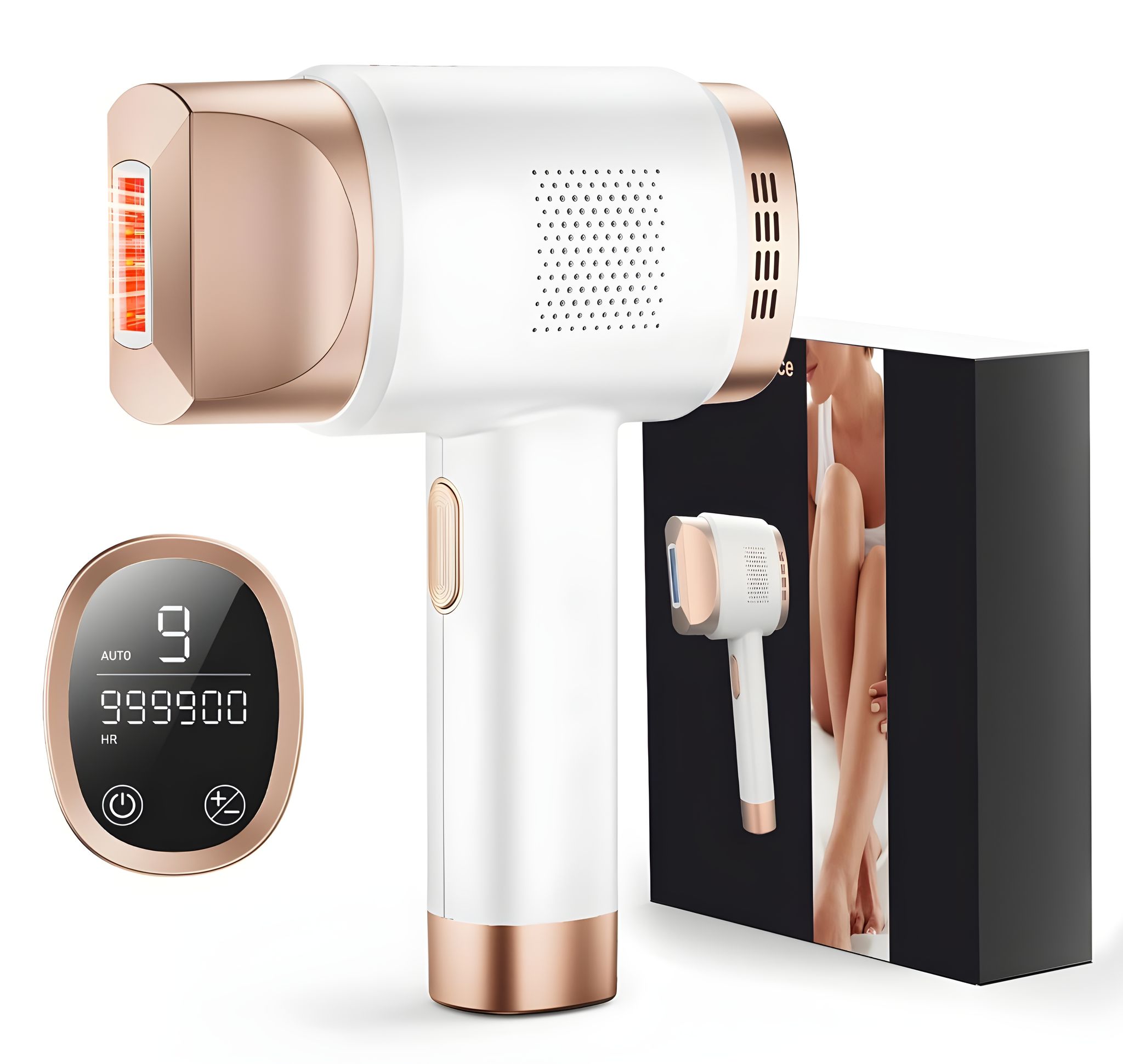 Yuva Pulse IPL Laser Hair Remover for Women & Men | 999999 Flashes | Ice Cooling | Permanent Hair Removal in 8 Weeks | Painless Hair Removal for Face, Body, Bikini, Underarms (White)