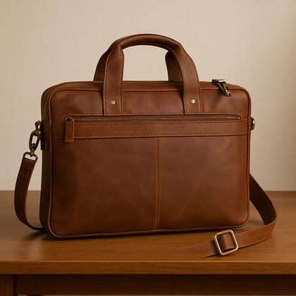 Brown Leather Bag with Shoulder Strap Brown Leather Bag with Shoulder Strap
