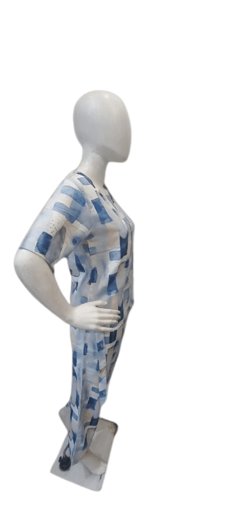 Affordable Women Women’s Printed Night Suit Set – Soft Cotton Half Sleeve Top & Pajama (Blue & W