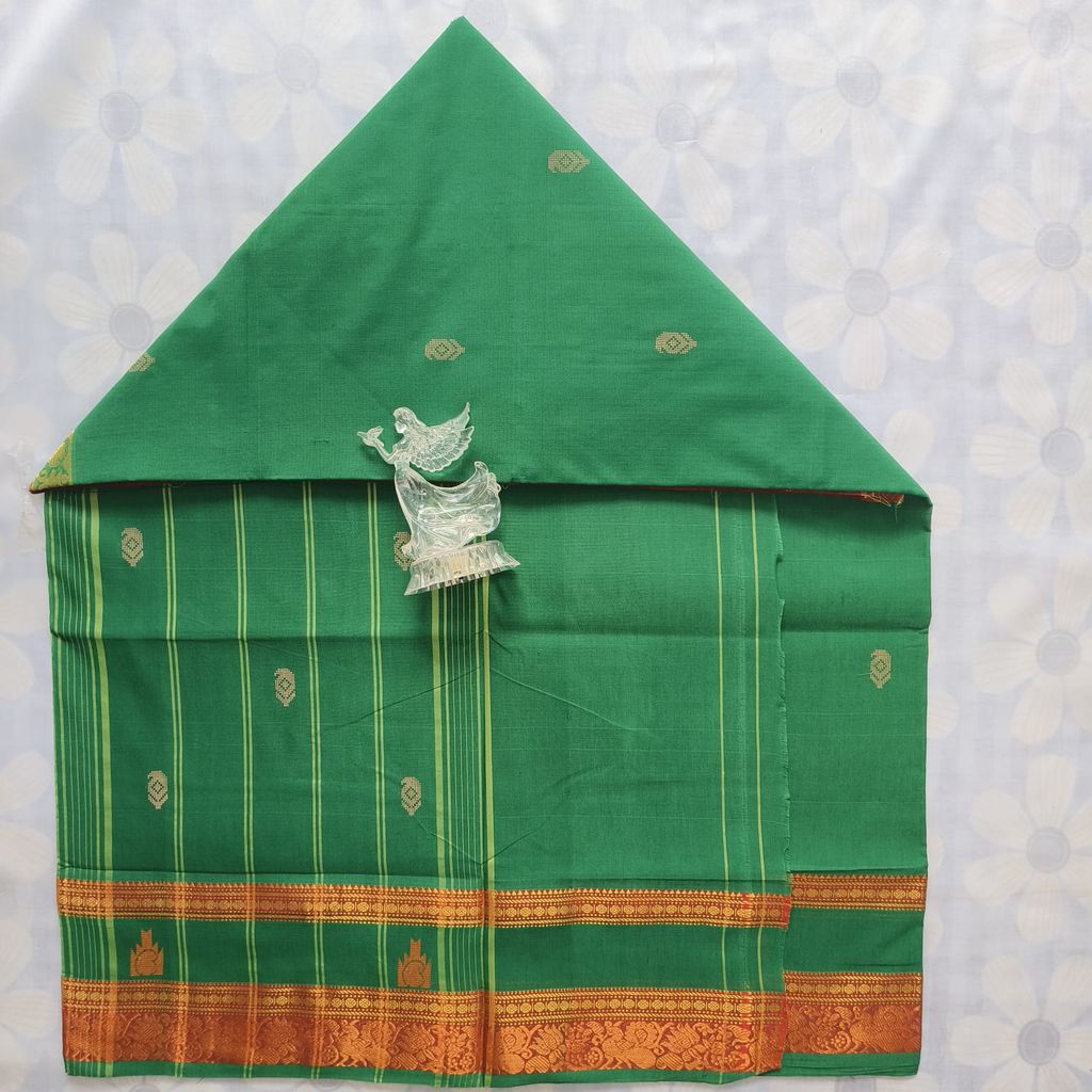 Cotton Saree without Blouse -Mango Design