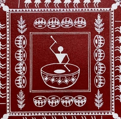 Warli Art Drum Musician Painting - Tribal Wall Decor Warli Art Drum Musician Painting - Tribal Wall Decor
