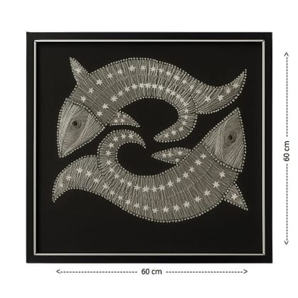 [pack 2]  Pisces Fish Wall Art - Black & White Modern Art