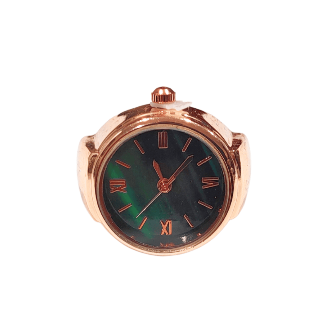 YAKH Rose Gold (Green Dial) Ring Watch