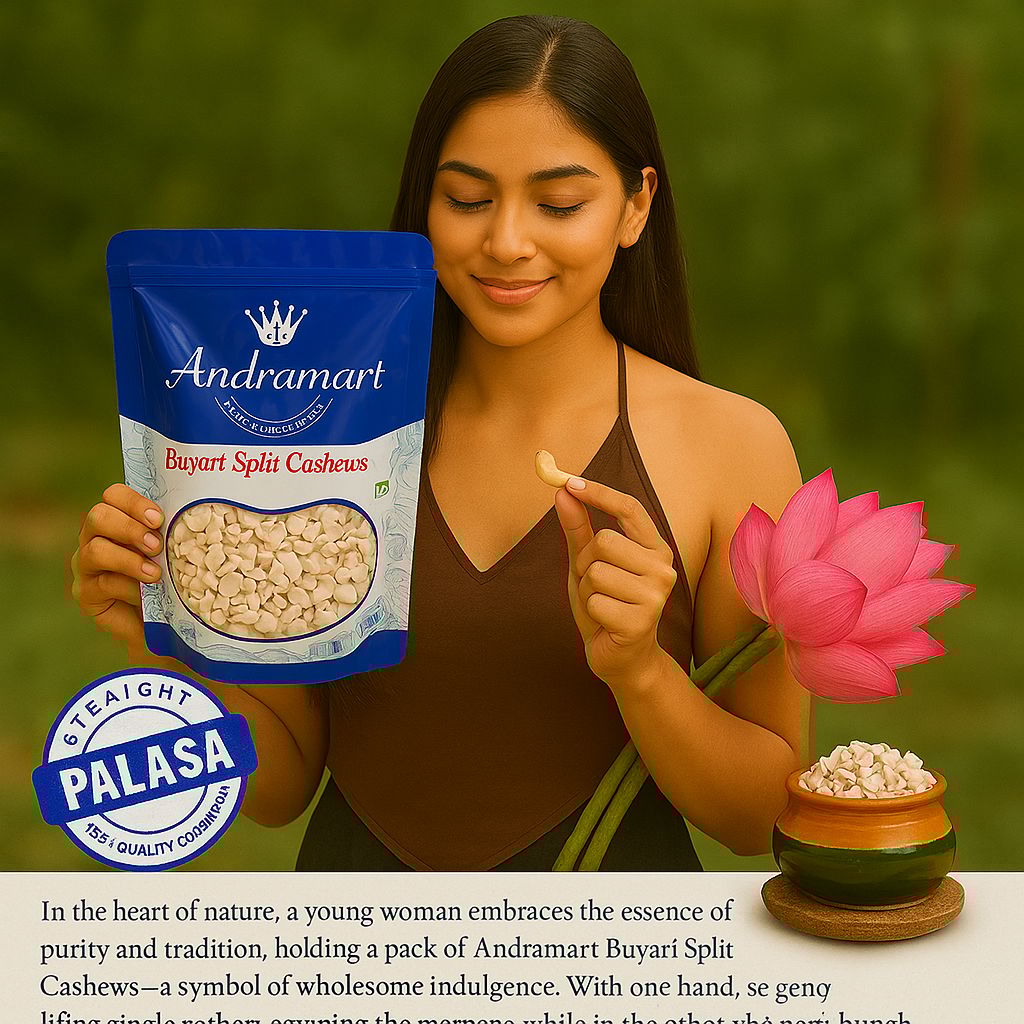 AndraMart  Premium  Split  Cashews   250 gm  |  Chura| Kaju | Tukda Kaju