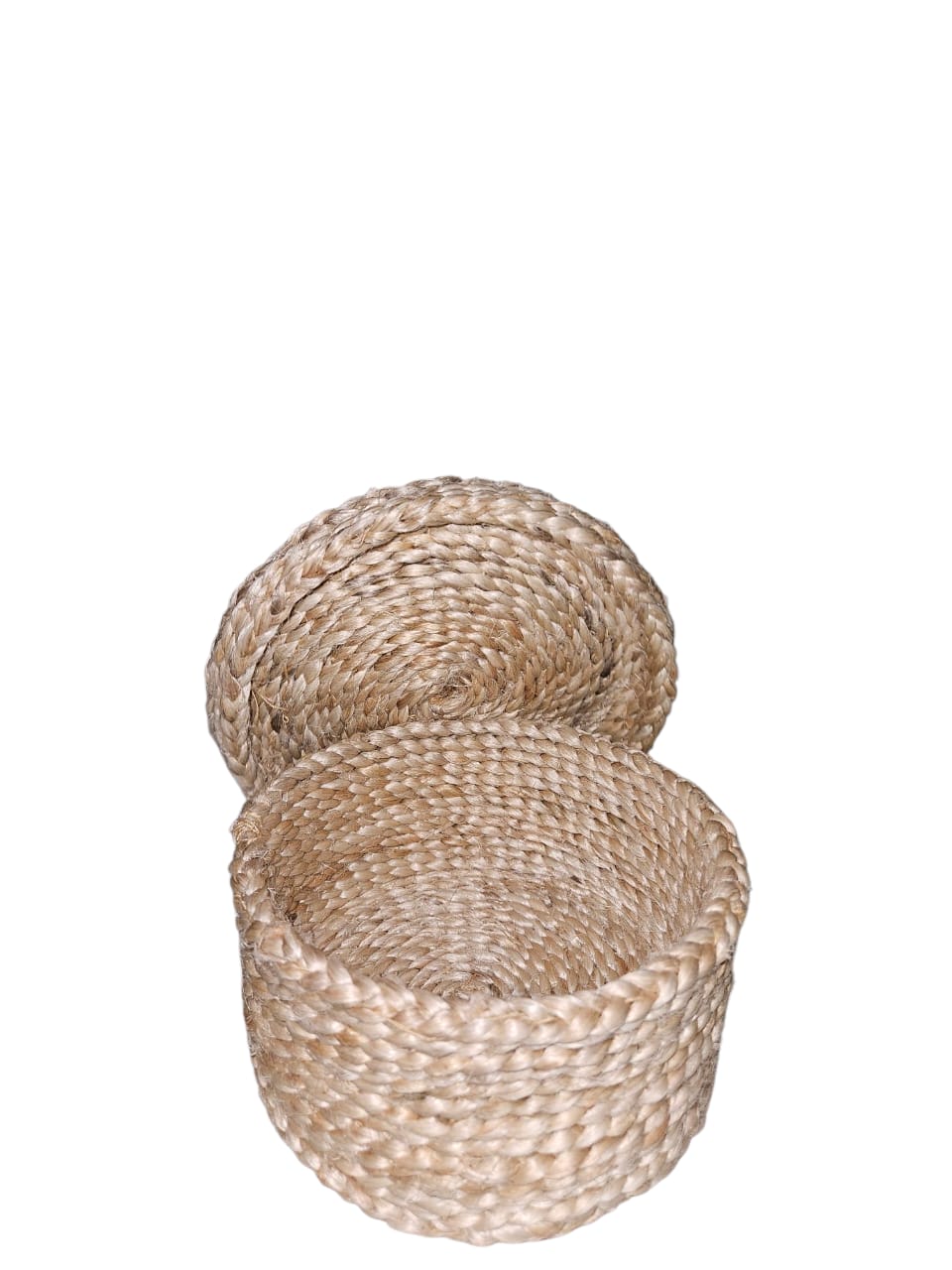 Handcrafted Natural Jute Storage Box with Lid