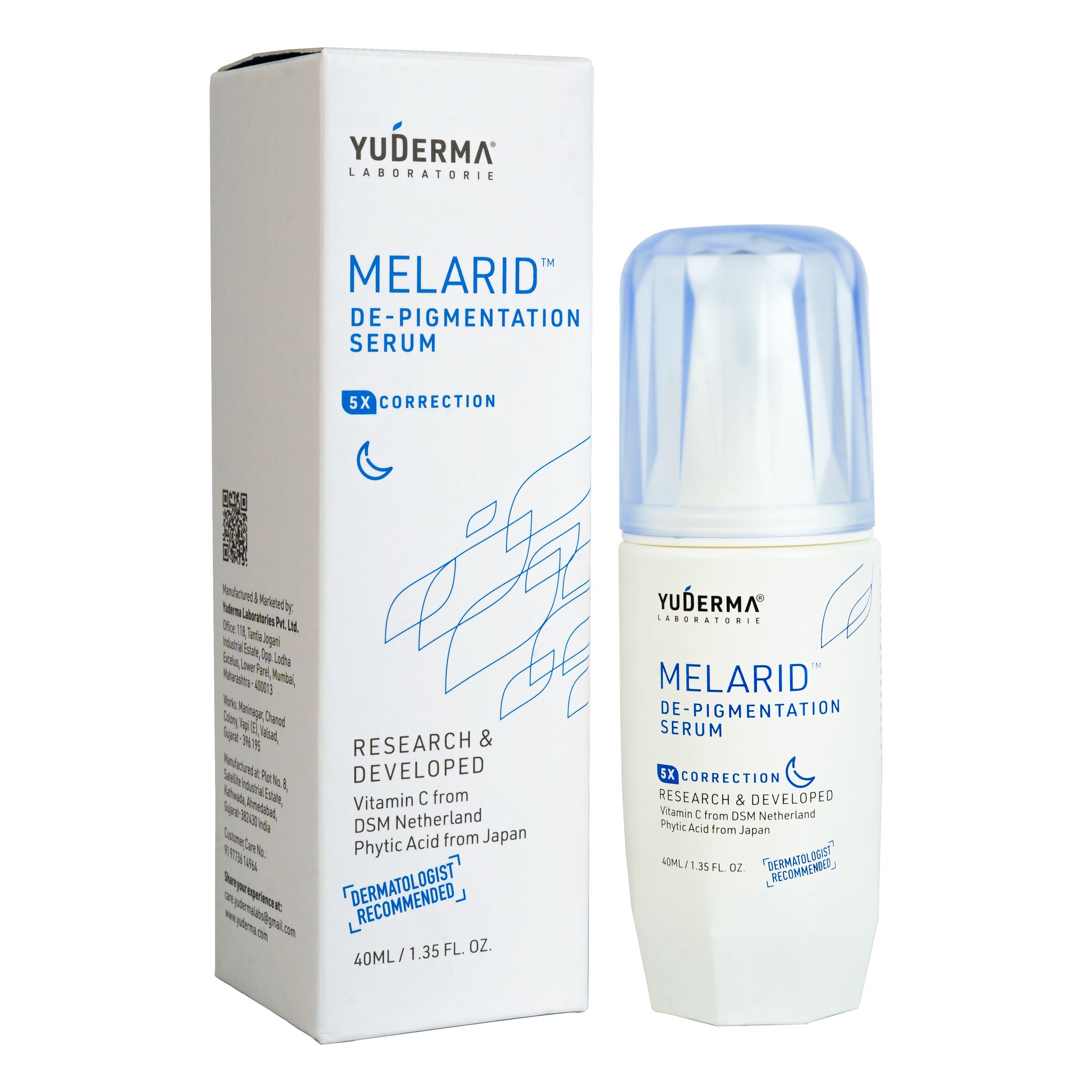 Yuderma Melarid Depigmenting Serum 5x correction | Fades Pigmentation, Dark Spots & Acne Marks | 40ml