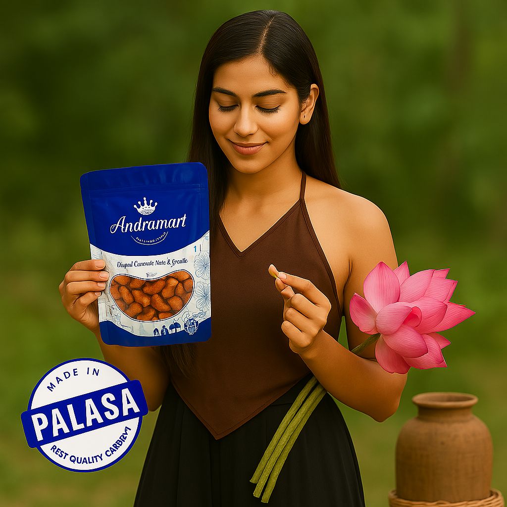 AndraMart  Solitaire Red Chilli Cashews 250 gm | Kaju  | Munthiri | Masala Kaju