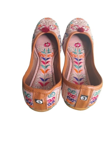 Embroidered Pink Khussa Shoes - Handcrafted & Stylish
