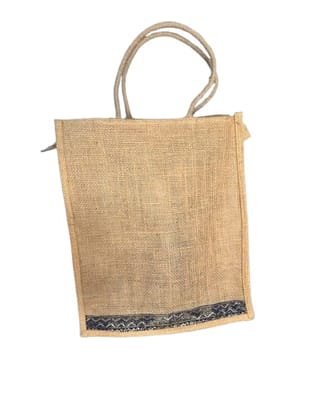 Eco-Friendly Jute Tote Bag with Stylish Trim