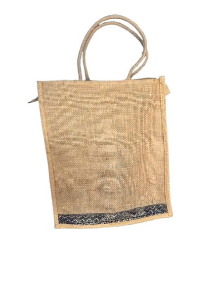Eco-Friendly Jute Tote Bag with Stylish Trim