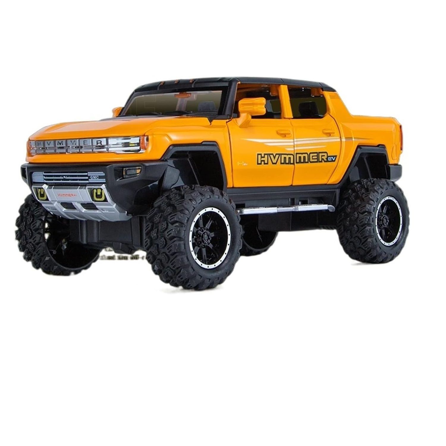 KTRS ENTERPRISE 1:24 Hummer EV Alloy Metal Pull-Back Die-Cast Car Model | Openable Doors, Sound & Light | Musical Toy Car for Boys