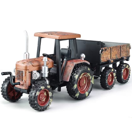 KTRS ENTERPRISE 1:24 Metal Farm Tractor Toy with Tipping Trailer Model Car Diecast Toy Cars for Boys BronzeFarm KTRS ENTERPRISE 1:24 Metal Farm Tractor Toy with Tipping Trailer Model Car Diecast Toy Cars for Boys BronzeFarm