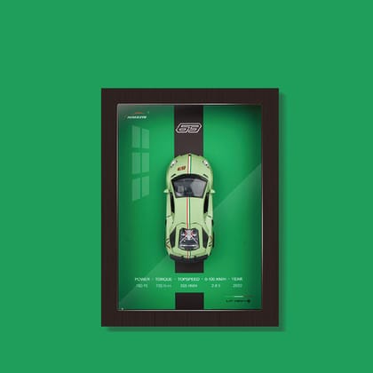 KTRS ENTERPRISE Toy 3D Wooden Photo Frame With 1/32 Diecast Metal Miniature Toy Car, 12 Inches Wall Decoration Suitable for Modern Style Living Room