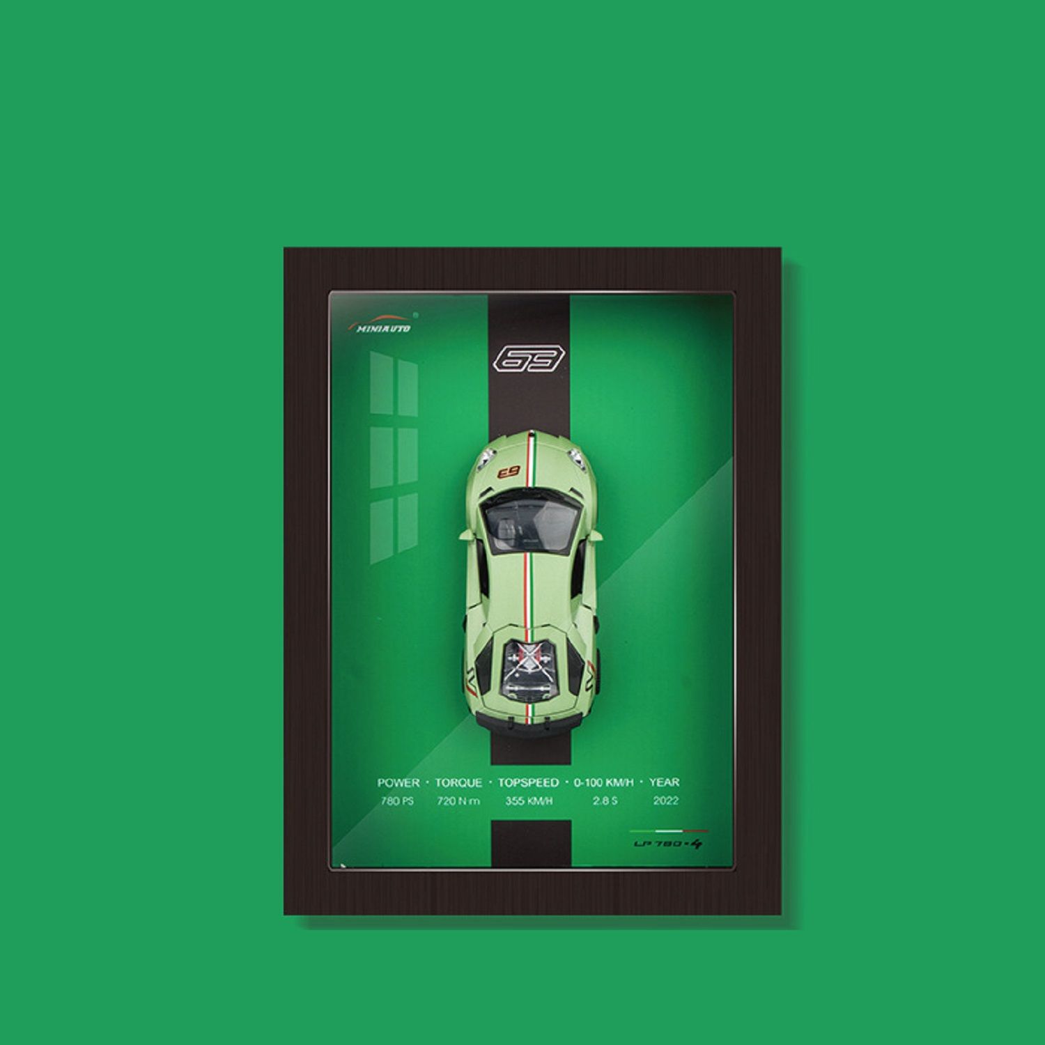 KTRS ENTERPRISE Toy 3D Wooden Photo Frame With 1/32 Diecast Metal Miniature Toy Car, 12 Inches Wall Decoration Suitable for Modern Style Living Room