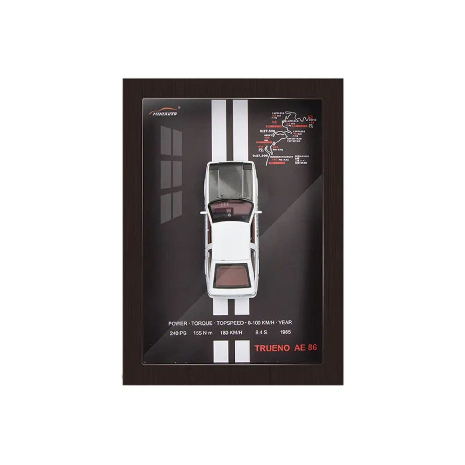 KTRS ENTERPRISE Toy 3D Wooden Photo Frame With 1/32 Diecast Metal Miniature Toy Car, 12 Inches Wall Decoration Suitable for Modern Style Living Room