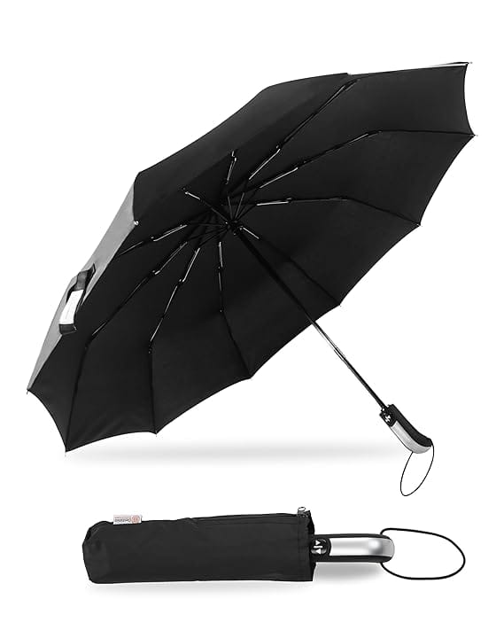 Umbrella for Men - Automatic Large Size Foldable Umbrella with Travel Cover for Man and women - 3 fold Windproof umbrella