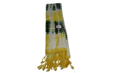Yellow & Green Tie Dye Scarf with Tassels