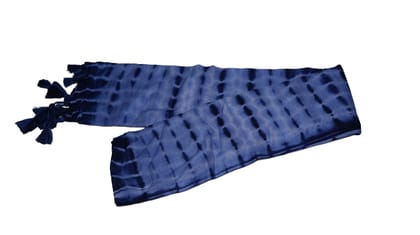 Indigo Blue Tie-Dye Tassel Scarf