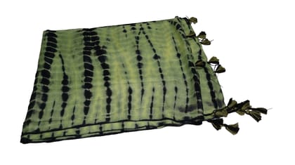 Green Tie Dye Scarf with Tassels