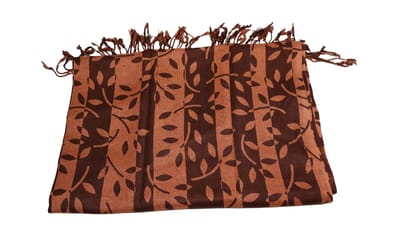 Leaf Pattern Scarf - Brown & Tan - Elegant & Stylish