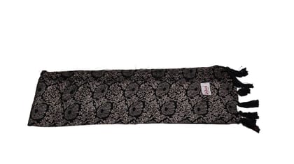 Black & Beige Floral Printed Scarf