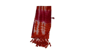 Vibrant Tie-Dye Scarf in Red and Orange Tones - Elegant Accessory