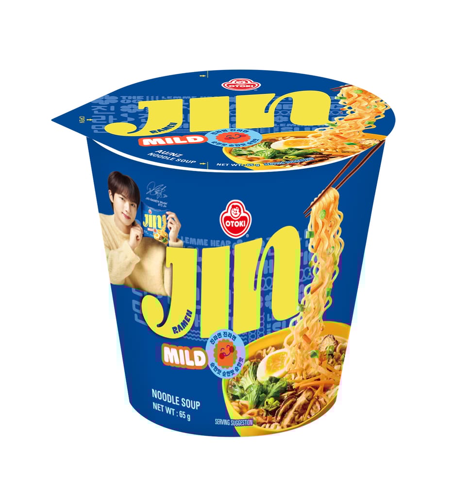 OTOKI Jin Ramen Mild Flavor Korean Style Instant Noodles 65 Gram Cup, Vegetarian, The Product of Korea