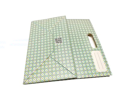 Geometric Patterned Storage Bag with Handle