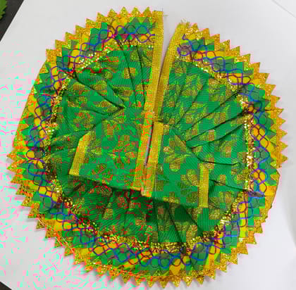 Green & Gold Laddu Gopal Dress - Exquisite Deity Attire