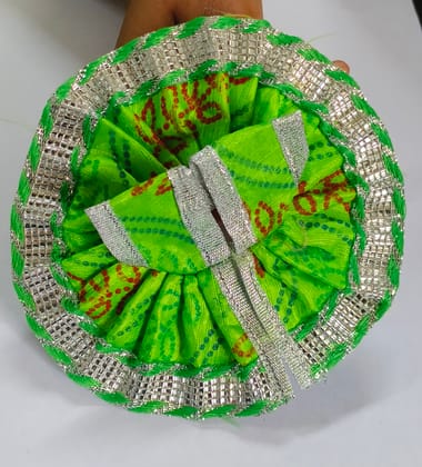 Green Laddu Gopal Poshak with Silver Embellishments