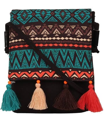 Anekaant Black Cotton Sling Bag