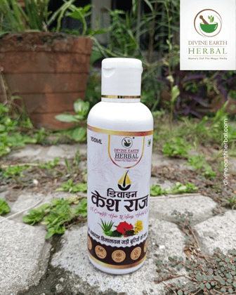 Divine Earth Herbal Kesh Raj Hair Oil – 100ML | Ayurvedic Hair Oil for Hair Growth, Hair Fall Control & Scalp Nourishment | Enriched with 21 Rare Himalayan Herbs
