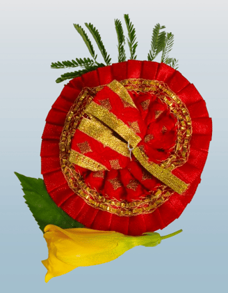 Red & Gold Laddu Gopal Dress - Divine Attire