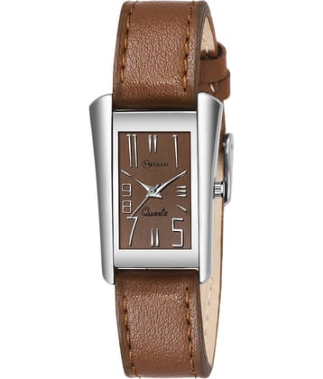 MIVAAN Brown Leather Analog Men's Watch