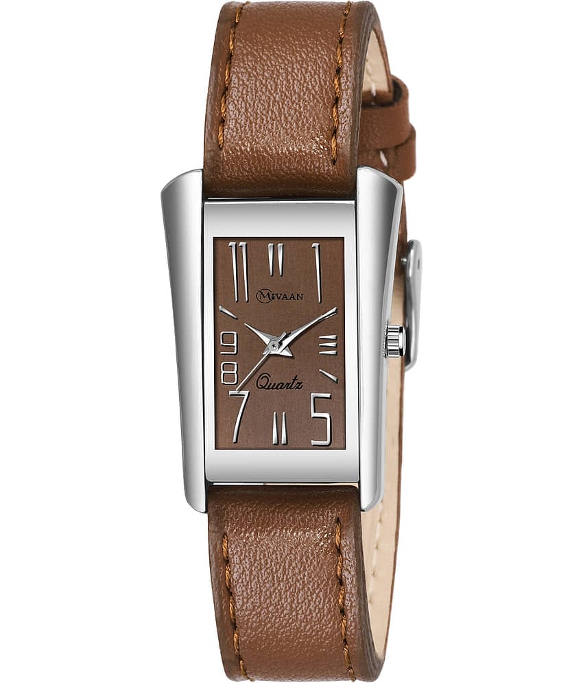 MIVAAN Brown Leather Analog Men's Watch