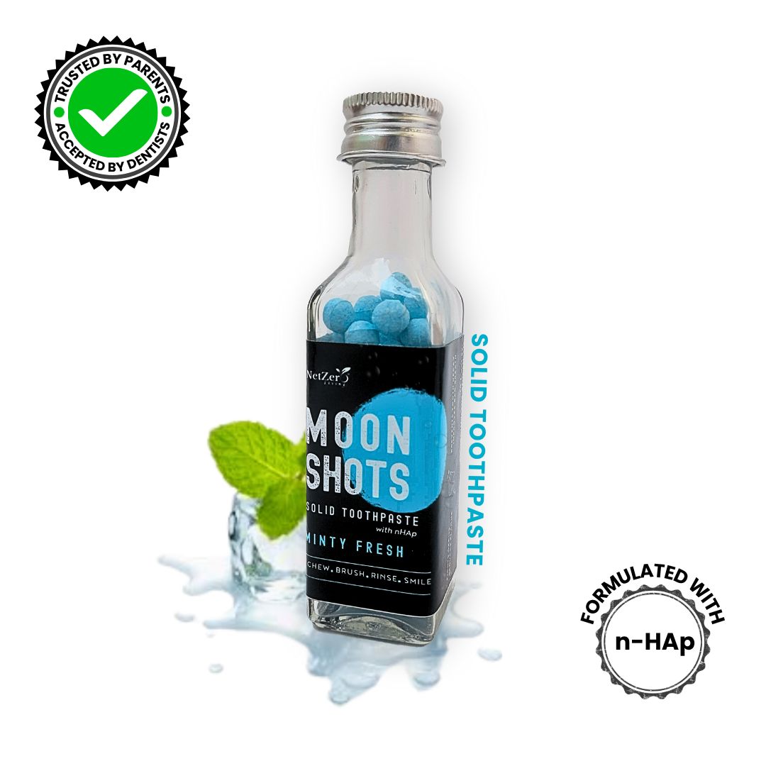 MoonShots Solid Toothpaste – Minty Fresh (90 pcs) | Formulated with nHAp | SLS-Free | No Preservatives