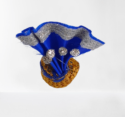 Blue Mukut/Pagadi with intricate golden work