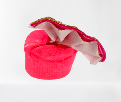Pink Deity Mukut with Golden Embellishments