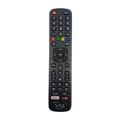 Supratech Remote Control Compatible for VU UNIVERSAL HD LED LCD TVs | Netflix & YouTube Hotkeys | Original Replacement Remote | No Voice Function