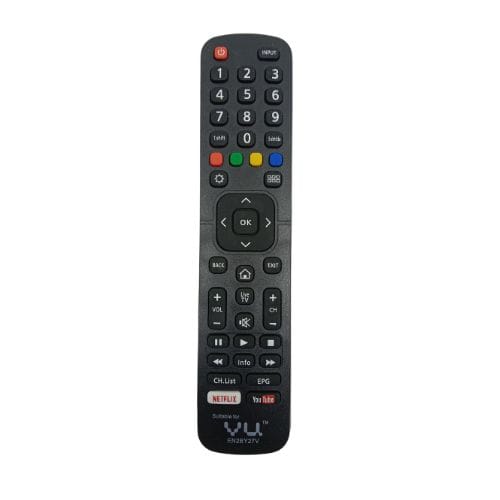 Supratech Remote Control Compatible for VU UNIVERSAL HD LED LCD TVs | Netflix & YouTube Hotkeys | Original Replacement Remote | No Voice Function