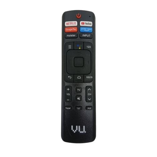 Supratech Remote Control Compatible for VU 4K Ultra HD Smart Android & Hi-Sense LCD TVs | Original Replacement with Netflix, Google Play, YouTube, Prime Video, Hotstar Hotkeys | Without Voice