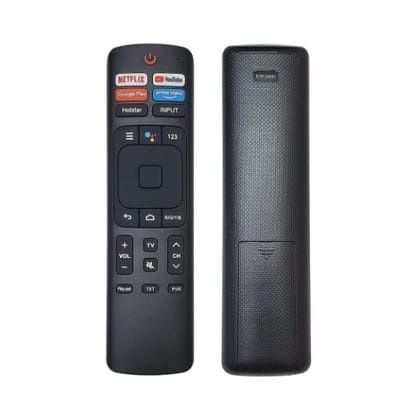 Supratech Remote Control Compatible for VU 4K Ultra HD Smart Android & Hi-Sense LCD TVs | Original Replacement with Netflix, Google Play, YouTube, Prime Video, Hotstar Hotkeys | Without Voice